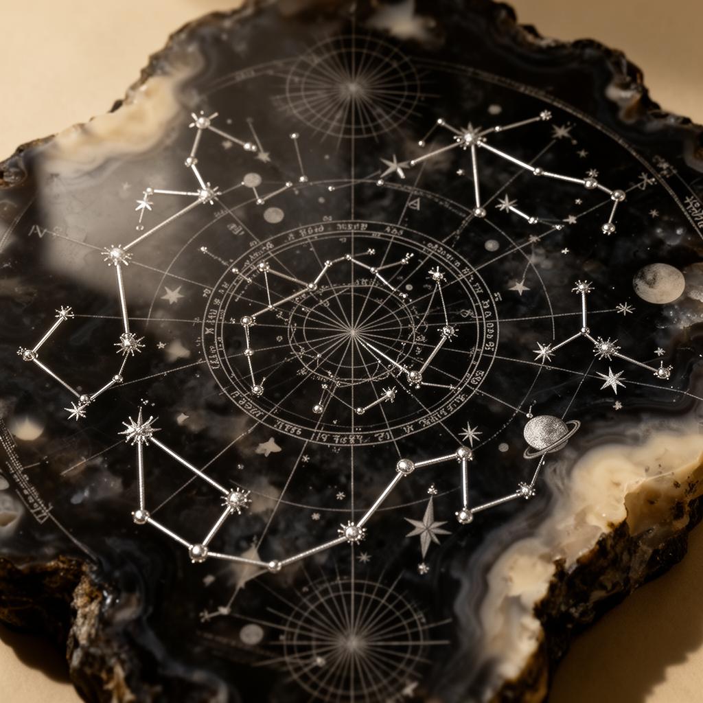 Hand-drawn celestial chart